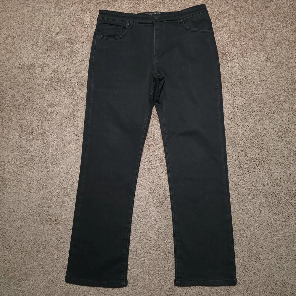 Jack of Spades High Roller Jeans Mens 35 x 30 Black Comfort Fit Straight Leg